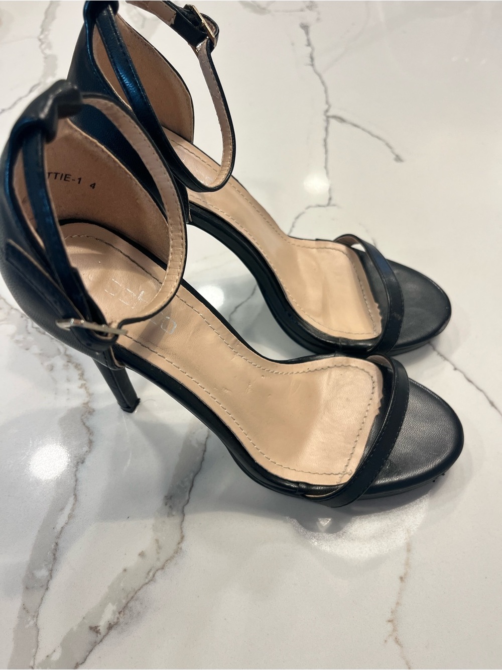 ASOS Black Open-Toe Ankle-Strap Stiletto Heels
